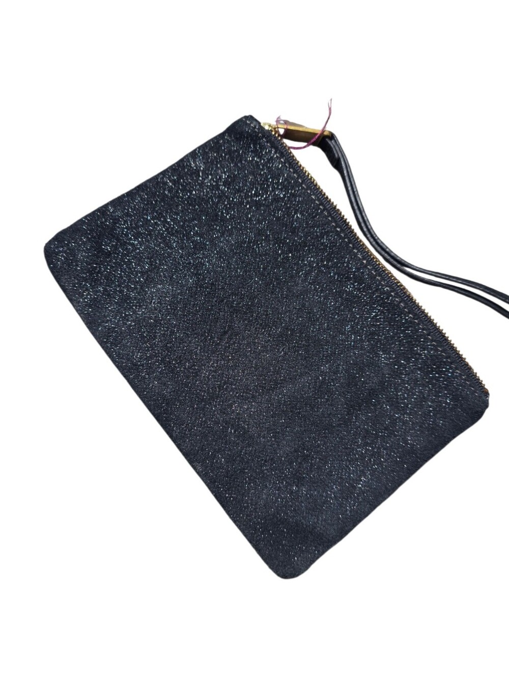 Fossil Black Sparkle Zip Wristlet with Gold Accent